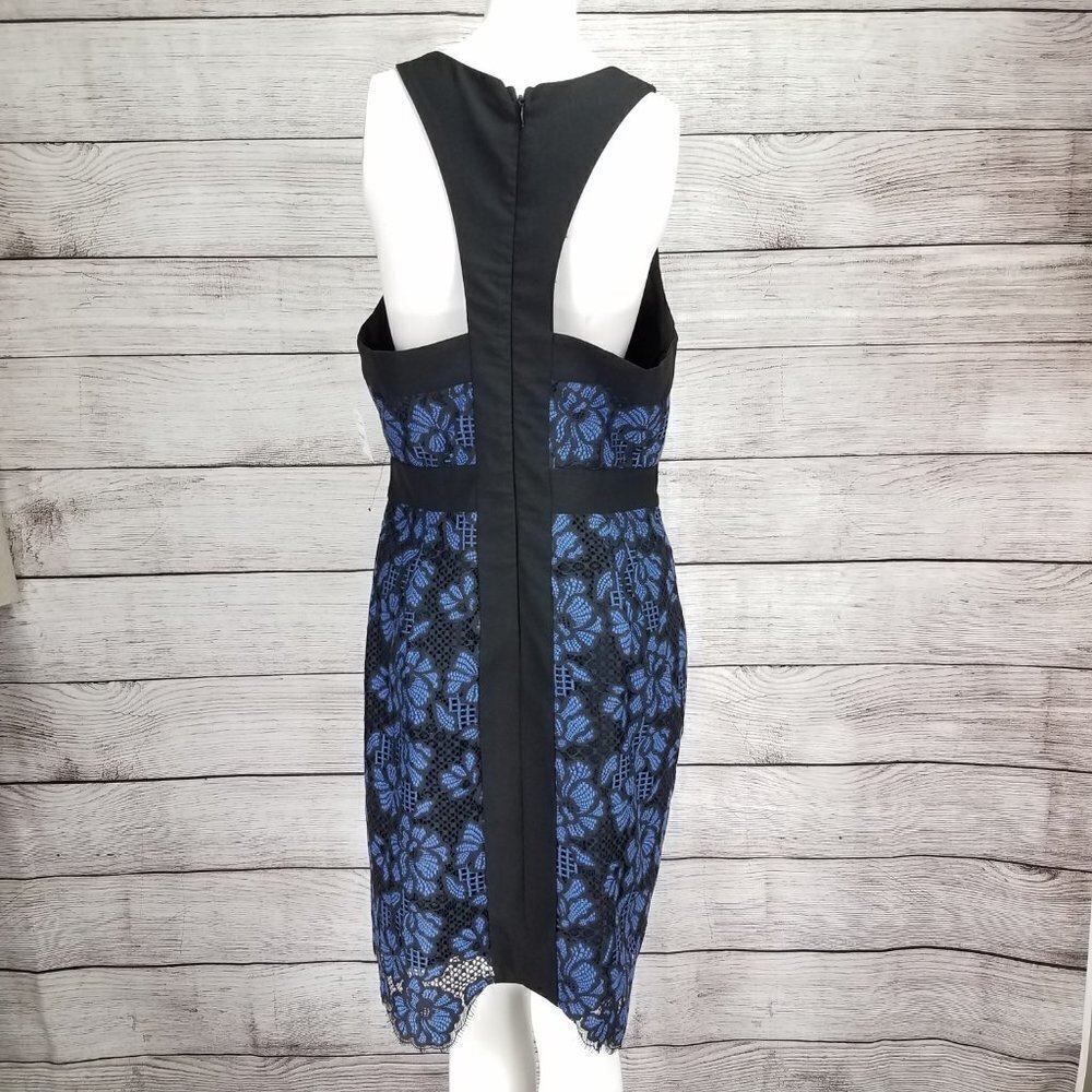 NEW Harlyn L Two Tone Lace Cocktail Sheath Dress Surplice Neck - Picture 10 of 14